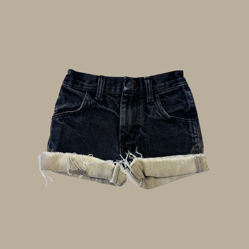 Vintage‎ Black Highly Distressed Cutoff Jean Shorts, Size 4 Regular